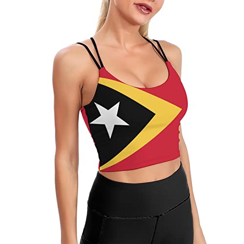 Drapeau du Timor Oriental Drapeau du Timor Oriental Vêtements d'entraînement Hauts de Yoga Débardeur Dos Nageur pour Sport Femme XL
