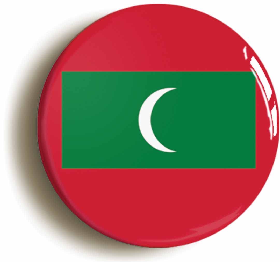 Maldives National Flag Fridge Magnet (Circular 2inch / 50mm Diameter)