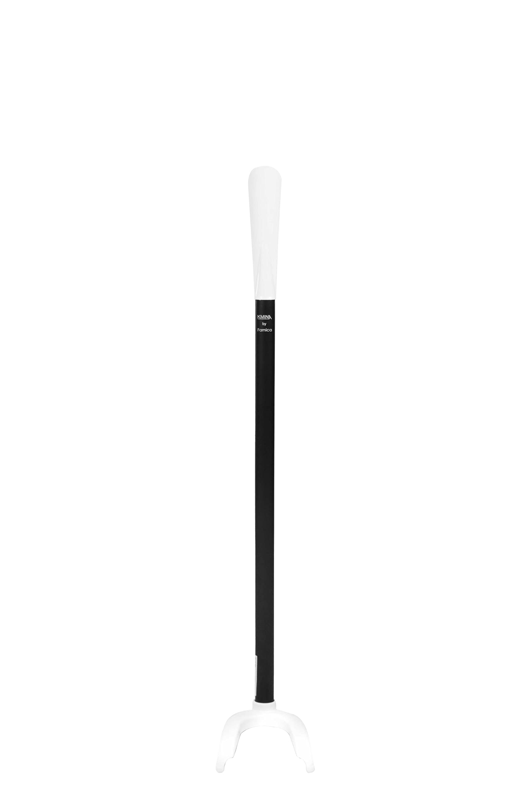 KMINA Calzador de Zapatos Largo 76 cm (2 en 1), Descarzador, Ayuda para Vestirse Ancianos, Personas Mayores, Blanco