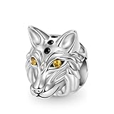GNOCE Elegant Ancient Wolf Charm 925 Sterling Silver Royal Tiger Animal Charms Fit Bracelets/Necklace Gift For Women (Wolf)