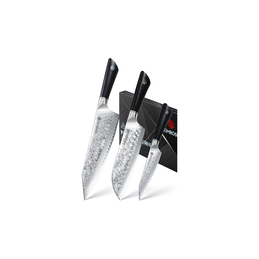 KIMROSE Damascus Knife Set - 3PCS