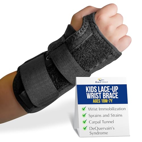 Brace Direct Kids Lace-Up Wrist Brace for Sprains Strains...