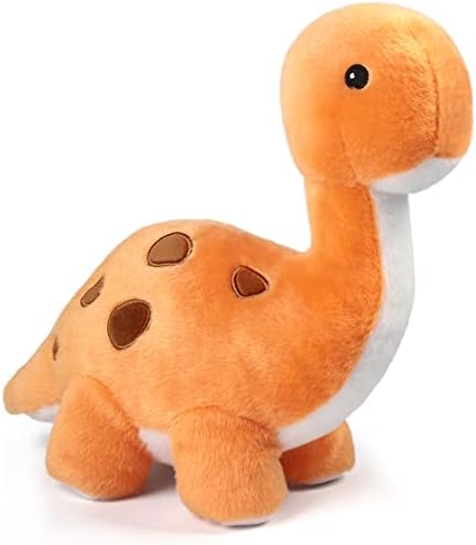 BenBen Dinosaur Stuffed Animal, 11.5” Dino Plush Toys, Cute Plushies for Kids, Brachiosaurus, Orange, Easter Decorations