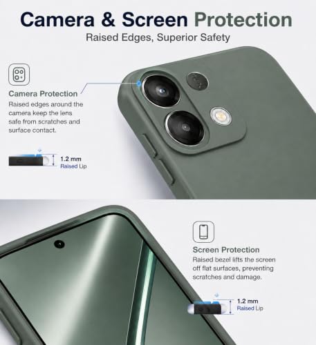 Image of SBMS Silicone Back Cover Case for Oppo K13 5G | Soft Micro-Fibre Lining Inside | Camera Protection Bump | Shockproof Back Cover Case for Oppo K13 5G (Green)