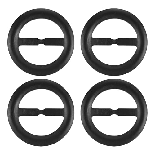 Image of uxcell 4 Pcs T-Shirt Clips, 75mm Wood Scarf Ring Clip Round Tie Circle Clip Buckle Fashion Clothes Corner Knotted Button for Women's Silk Clothing Decoration, Black