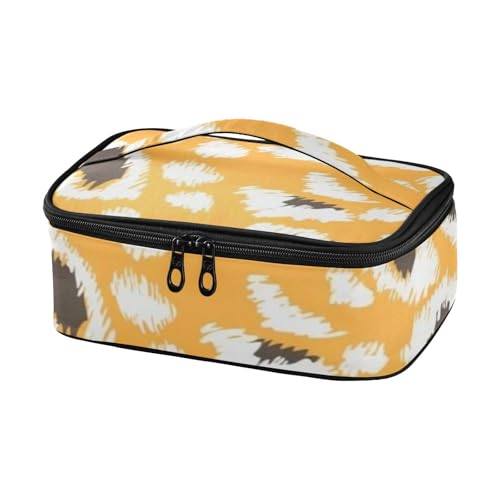Amooorous Sac à déjeuner isotherme pour enfants avec imprimé léopard jaune pâle