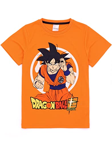 Dragon Ball Z Kids Pyjama Set | Boys Orange Short Sleeve Goku T-Shirt with All Over Print Warrior Symbol Black Shorts4