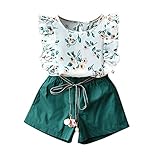 vestito completo t-shirt baby top + set floreale pantaloncini solid kids ruffle girls toddler girls outfits & set pigiama lupo