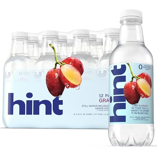 Image of Hint Fruit-Infused Bottled Water, Grape - Sugar Free Flavored Water with Zero Calories, Naturally Flavored, and No Artificial Sweeteners - 16 Fl Oz (Pack of 12)