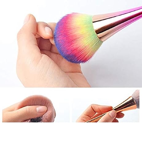 Image of Soft Nail Art Dust Remover Brush, Long Handle Manicure Tool, Makeup Powder Blush Brushes, Acrylic Gel Powder Mineral Brush(Assorted Colours)-pack off-1