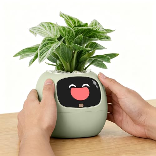 Image of PLANTSIO Ivy Interactive AI Desk Companion, Smart Plant Pet with 100+ Expressions, Cute Indoor Planter for Office Decor, Unique Gift for Plant Lovers & Coworkers(Mint)