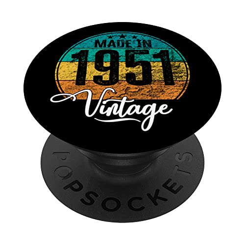 Cumpleaños Vintage Año de nacimiento 1951 Cumpleaños bday PopSockets PopGrip Intercambiable