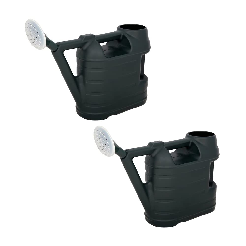 Green 2 X 6.5L Garden Watering Can With Removable Rose Sprinkler