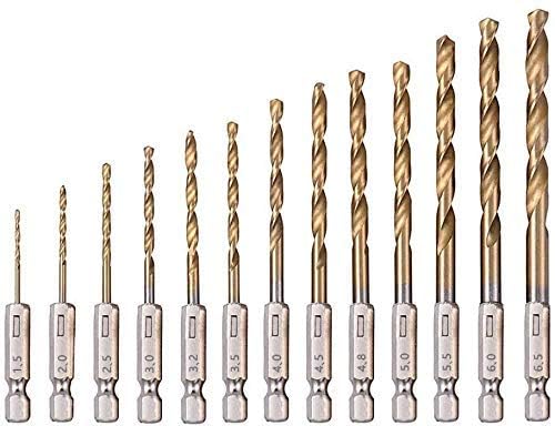 BAGFLIX 13pcs Hex Shank Quick Change Cobalt Drill Bit Set (1.5mm-6.5mm), 1/4" Hex Shank Quick Change Drill Bits for Steel, Wood, Plastic, Aluminum (B0CRF3W3PY) Amazon Price History, Amazon Price Tracker
