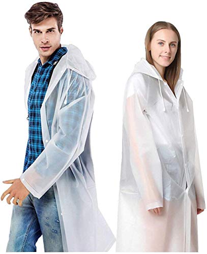YIQI Regen Poncho voor volwassenen - EVA Herbruikbare Regenjas met capuchon Draagbare Waterdichte Regenkleding voor Mannen Vrouwen Camping, Wandelen, Outdoor