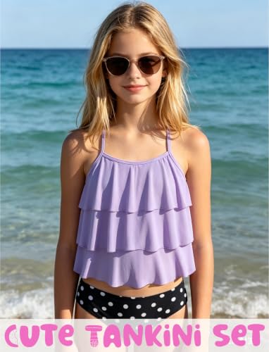 Image of UIQUR Girls Swimsuit Two Pieces Tankini Set Bikini Bathing Suits 7-16Y