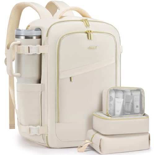 Image of LOVEVOOK 40L Travel Backpack for Women, Carry On Flight Approved, Large Personal Item Bag, Fits 17 inch Laptop, TSA Approved Luggage with 3 Packing Cubes, Waterproof Weekender Gym Backpack