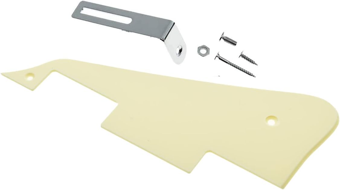 KAISH Single Cream 1 Ply LP Guitar Pickguard with Chrome Bracket for Epi Les Paul