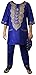 Decoraapparel african clothing attire mens ethnic pants suits traditional brocade wedding festival hippie dashiki style (Blue Plus Size)