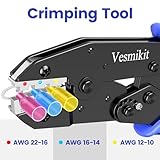 Wire Stripper and Crimping Tool,AWG 24-10 Automatic Stripper Tool with AWG 22-10 Ratchet Wire Crimper For Heat Shrink Connectors and Insulated Terminals, 3 in 1 Stripping/Cutting/Crimping