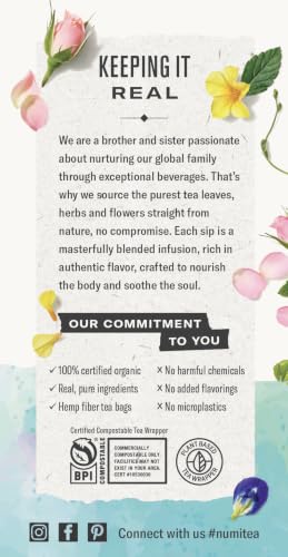 Image of Numi Organic Damiana Relax Tea, 16 Herbal Tea Bags, Caffeine Free