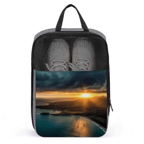 Bolsas para zapatos con asa de transporte fácil y estampado de viaje de talla única