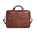 KomalC 16 Inch Leather briefcases Laptop Messenger Bags for Men and Women Best Office Satchel Bag (Tan)