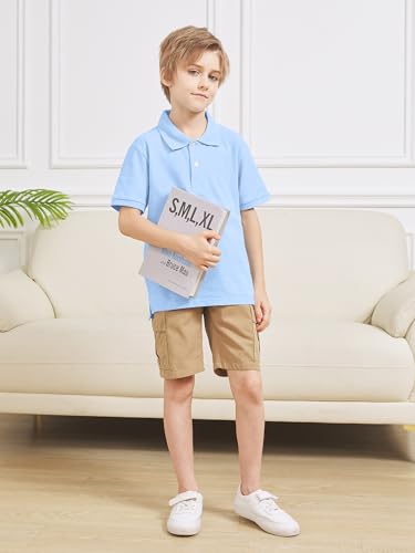 Image of OHD 3 Pack School Uniform for Boys Polo Shirt Cotton Uniform Shirts for Boys Kids School Clothes 3-14 Years