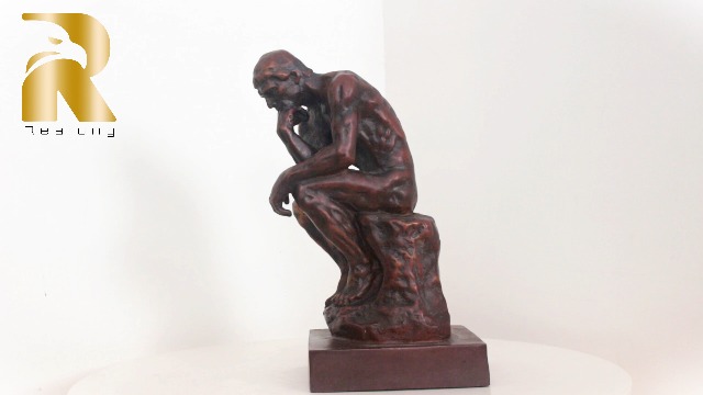 Estatua de Bronce El Pensador 9.5 pulgadas miniatura 7