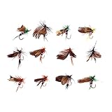 Generic 12Pcs Butterfly Design Dry Fly Fishing Flies Fish Lure Hook Accessories