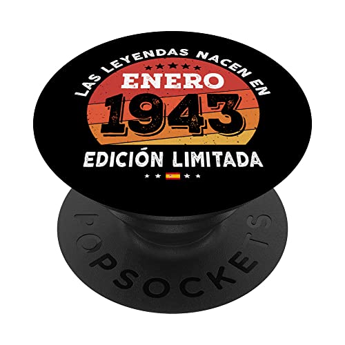 Las Leyendas nacen en Enero de 1943 - Regalo de 79 años PopSockets PopGrip Intercambiable