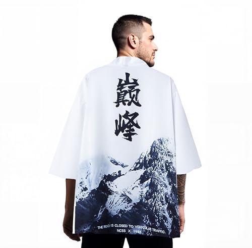 Image of Women's and Men Cardigan Jackets Lightweight Japanese Kimono Long Sleeves Open Front Coat