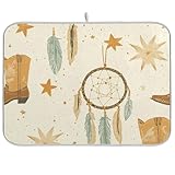 Dimensions : il y a deux tailles de tapis égouttoir à vaisselle au choix, taille moyenne : 40,6 x 45,7 cm, grande taille : 45,7 x 61 cm. Il peut contenir beaucoup de vos plats et assiettes, et il est également parfait pour contenir vos grandes casseroles et poêles. Lorsque vous n'en avez pas besoin, vous pouvez simplement le plier en une petite pièce pour le ranger.