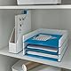 Leitz Briefkorb A4, Zweifarbiges Design, Weiß/Blau, Duo Colour, WOW, 53611036