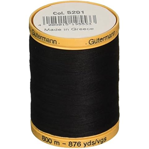 Gutermann Natural Cotton Thread Solids 876yd, Black Cover