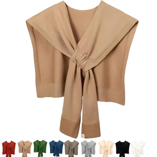 Women's Fashion Sweater Knitted Shawl Knitted Knotted, Shawls Scarf for Women Casual,Travel Cape Wrap Poncho