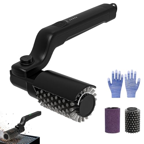 Elektrische Grillbürste 180 Verstellbarer Winkel Wiederaufladbarer Grillreiniger 3-Stufen Reinigung 90 Min Laufzeit Austauschbare Edelstahl-Bürstenkopf für Grillrost USB-C