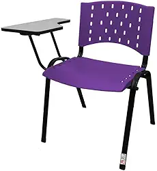 Cadeira Universitária Plástica Roxa 10 Unidades - ULTRA Móveis