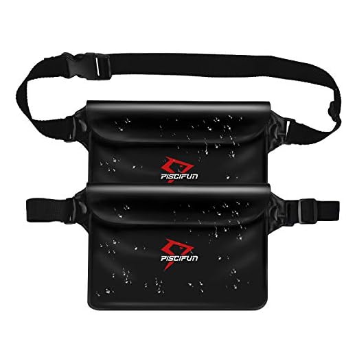 Piscifun Waterproof Pouch with Waist Strap, IPX8 Certified Waterproof Waist Bag, Safety to Keep Your Phone and Valuables - Great as a Waterproof Phone Case or Waterproof Wallet Jet Black