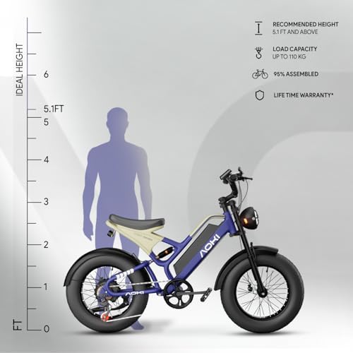 Image of Aoki Street Mamba Electric Bicycle | 48V 250W Motor | 105km Range | 15.8Ah Removable Battery | Dual Suspension | Colour LCD | NFC Smart Unlock | Midnight Blue