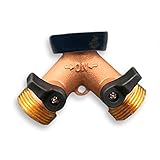 2 Absperrventile Bio Green 2er Wasseranschluss verteiler, Messig mit Kugelabsperrhahn, VH2