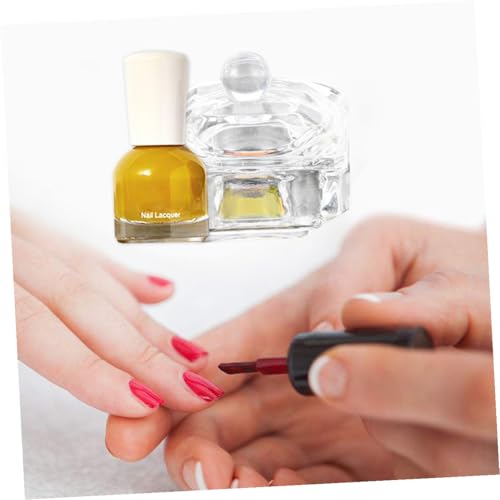 Beaupretty 2pcs Copa de Cristal para Uñas con Tapa miniatura 7