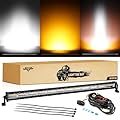 Auxbeam LED Straight Light Bar 50 Inch 288W Amber White Fog Light, 6 Modes Strobe Yellow Offroad Driving Work Light with Memory Function for Truck Boat Jeep