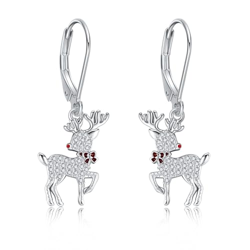Boucles d'oreilles renne argent S925 hypoallergénique pour oreilles sensibles