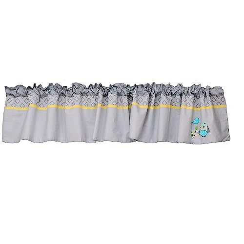 CribMATE Nursery Window Valance Forest Animals Window Valance for Baby Boy Baby Girl (Gray Owl)