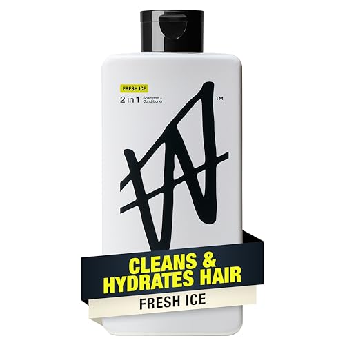 W by Jake Paul Hydrating Mens Shampoo and Conditioner 2 in 1 for All Hair Types, Vitamin-Infused, No Artificial Dyes, Fresh Ice, 16 fl oz