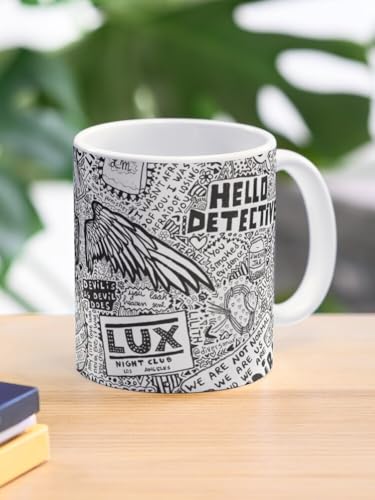 Image of Hello Detective Ceramic Mug 330ml - Mystery Crime Series Inspired Printed Coffee Cup - Microwave Safe Dishwasher Friendly - Gift Mug for Sleuth Fans, Office Use, Investigative Minds