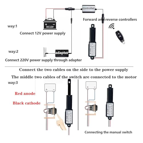 Urant 003 Mini 12V 1.2 "Stroke Electric Linear Actuator, 60N(13.4Lbs),Speed 15Mm/S Linear Motion Actuator,Waterproof Linear Actuator thumb #4