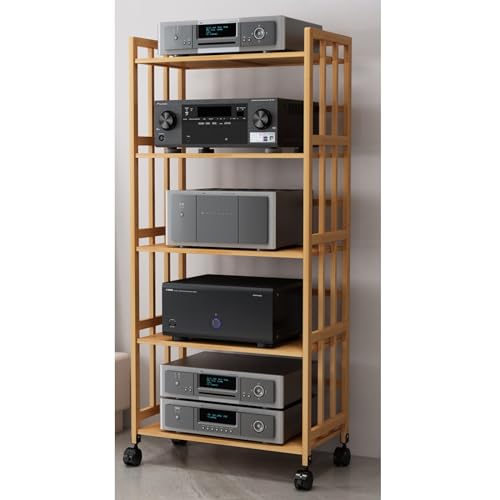 Soporte de madera ajustable para TV con estante para tocadiscos, almacenamiento de doble capa, 53 cm de alto y 50 cm de largo, ideal para televisores de 20 pulgadas, perfecto para salas de estar y