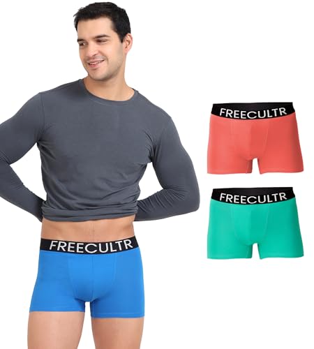 Image of Freecultr Organic Cotton Elastane Stretch Underwear for Men Breathable Comfortable Trunks Innerwear Sweat Absorbing Undergarments with Ultrasoft Waistband